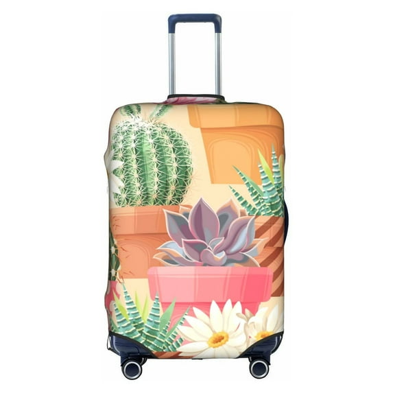 Kll High Detail Succulent And Cactus Seamless Patternsss Luggage Cover Suitcase Cover Suitcase Protector (Luggage not included)-Medium