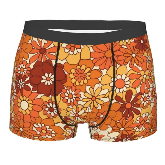 Kll Hippie Flower Men'S Cotton Boxer Briefs Underwear-X-Large