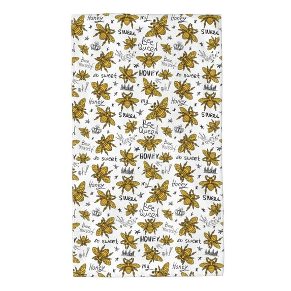 Kll Hohey Bee Golden2 Ultra Absorbent & Soft Hand Towels For Bath, Hand, Face, Gym And Spa-27.5x16in