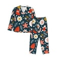 thumbnail image 1 of Kll Holiday Christmas Cookies Print Women'S Long Sleeve Pajamas With Pants Sleepwear Loungewear 2 Set-Small, 1 of 9