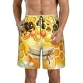thumbnail image 1 of Kll Honey Bee Men'S Casual Summer Beach Shorts Hawaiian Shorts With Pockets-Medium, 1 of 9