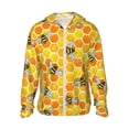 thumbnail image 1 of Kll Honeycombs Print Men'S Women’s Upf 50+ Sun Protection Outdoor Hoodie Jacket Long Sleeve Fishing Hiking Performance Shirt- 3x-Large, 1 of 8