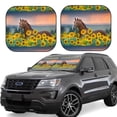 thumbnail image 1 of Kll Horse Sunflowers Windshield Sun Shade 2-Piece Foldable Car Front Window Sunshade For Most Sedans Suv Truck - Auto Sun Blocker Visor Protector Blocks Max Uv Rays - Medium, 1 of 7