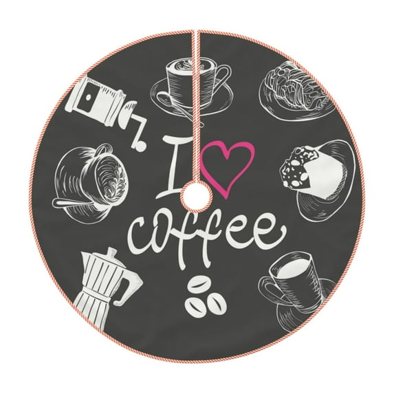 Kll I Love Coffee Christmas Tree Skirt 36",Party Decorations Farmhouse For Christmas Decorations Holiday Party