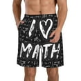 thumbnail image 1 of Kll I Love Math Men'S Casual Summer Beach Shorts Hawaiian Shorts With Pockets-3x-Large, 1 of 9