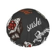 thumbnail image 1 of Kll Japanese Sushi Hashi Pattern Shower Cap & Bath Cap For Women,Reversible Oversized Waterproof Shower Caps For All Hair Lengths,Elastic Reusable Bathing Hair Cap, 1 of 9
