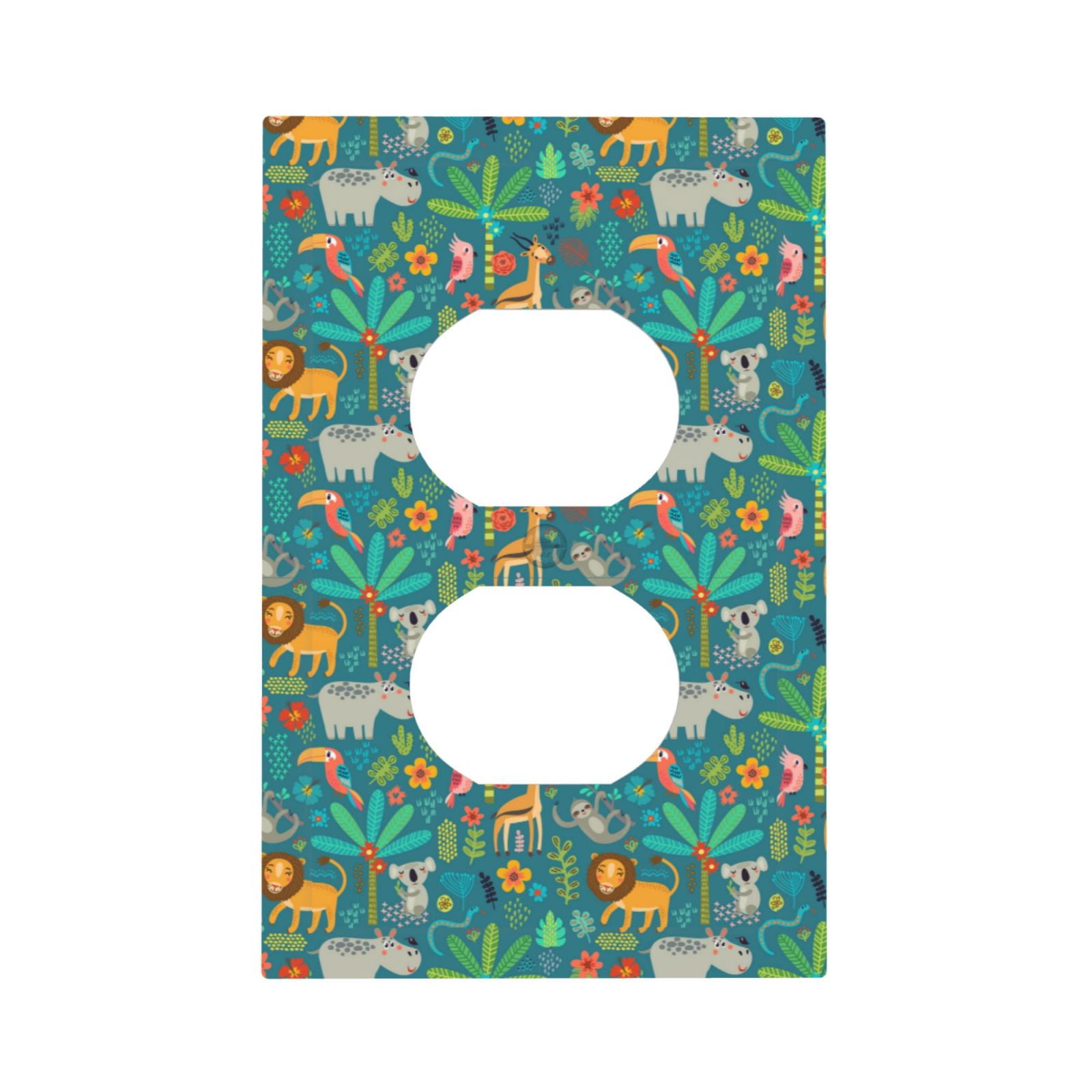 Kll Jungle Animals Wall Plate,Gloss Finish,Standard Size 1 - 5