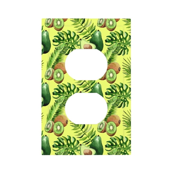 Kll Kiwi And Avocado Wall Plate,Gloss Finish,Standard Size 1 - 5" X 3", Polycarbonate Thermoplastic,Electric Receptacle Plug Covers