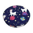 thumbnail image 1 of Kll Lama In Space Round Bar Chair Cushion Cover 14 Inch,Bar Stool Protector With Elastic, Soft Washable, 1 of 7