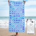 thumbnail image 1 of Kll Laser Fish Grain Microfiber Beach Towel Fast Drying,Extra Large 31.5"X63" Sand Free Beach Towel Super Lightweight Towels, 1 of 1
