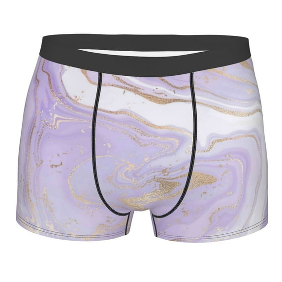 Kll Lavender Glitter Foil Stripes Men'S Cotton Boxer Briefs Underwear-X-Large