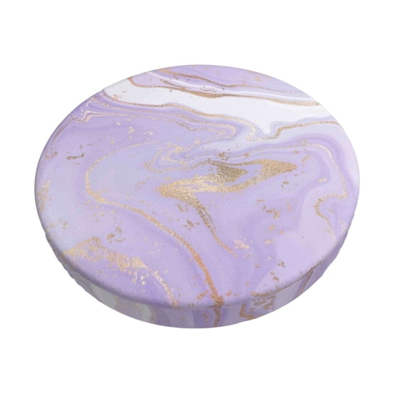 Kll Lavender Glitter Foil Stripes Round Bar Chair Cushion Cover 12 Inch,Bar Stool Protector With Elastic, Soft Washable
