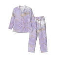 thumbnail image 1 of Kll Lavender Glitter Foil Stripes Sleepwear Mens Flannel Pajamas,Long Cotton Pj Set, 1 of 9