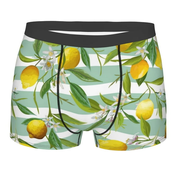 Kll Lemon Men'S Cotton Boxer Briefs Underwear-Xx-Large