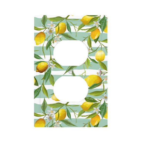 Kll Lemon Wall Plate,Gloss Finish,Standard Size 1 - 5" X 3", Polycarbonate Thermoplastic,Electric Receptacle Plug Covers