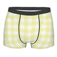 thumbnail image 1 of Kll Lemon Yellow Checkboard Men'S Cotton Boxer Briefs Underwear-Medium, 1 of 9