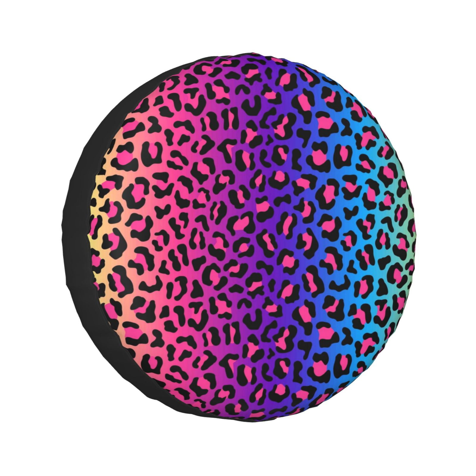 Kll Leopard Neon Rainbow Gradient Tire Cover,Universal Wheel Tire Cover