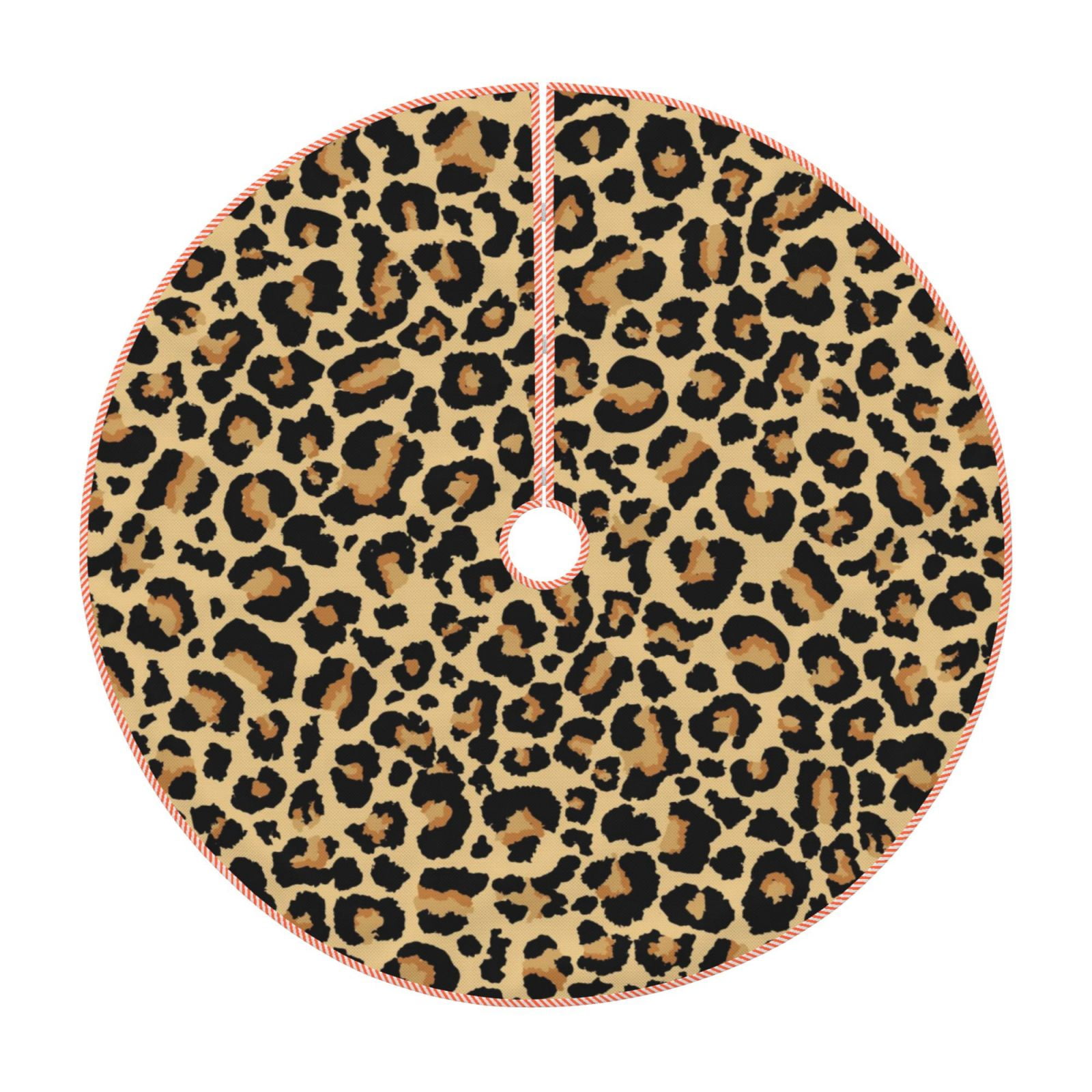 Kll Leopard Print Christmas Tree Skirt ,Party Decorations Farmhouse For