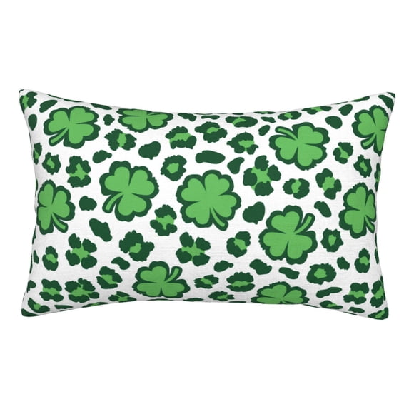 Kll Leopard Print St. Patrick'S Day Pillow Covers Envelope Closure,Super Soft And Cozy Fuzzy Fleece Pillow Case Cover 14"X20"
