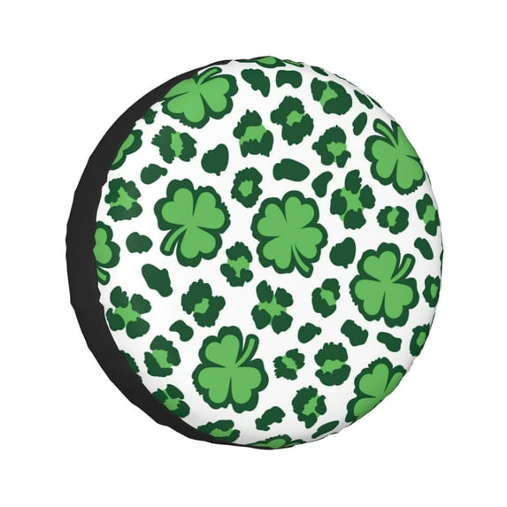 Kll Leopard Print St. Patrick'S Day Tire Cover,Universal Wheel Tire Cover For Trailer, Rv, Suv, Truck,Camper And Many Vehicle,(16 Inch)