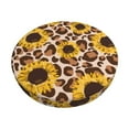 thumbnail image 1 of Kll Leopard Sunflowers Round Bar Chair Cushion Cover 13 Inch,Bar Stool Protector With Elastic, Soft Washable, 1 of 7