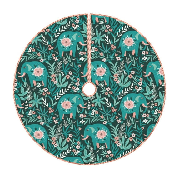 Kll Lephants In The Jungle Christmas Tree Skirt 36",Party Decorations Farmhouse For Christmas Decorations Holiday Party