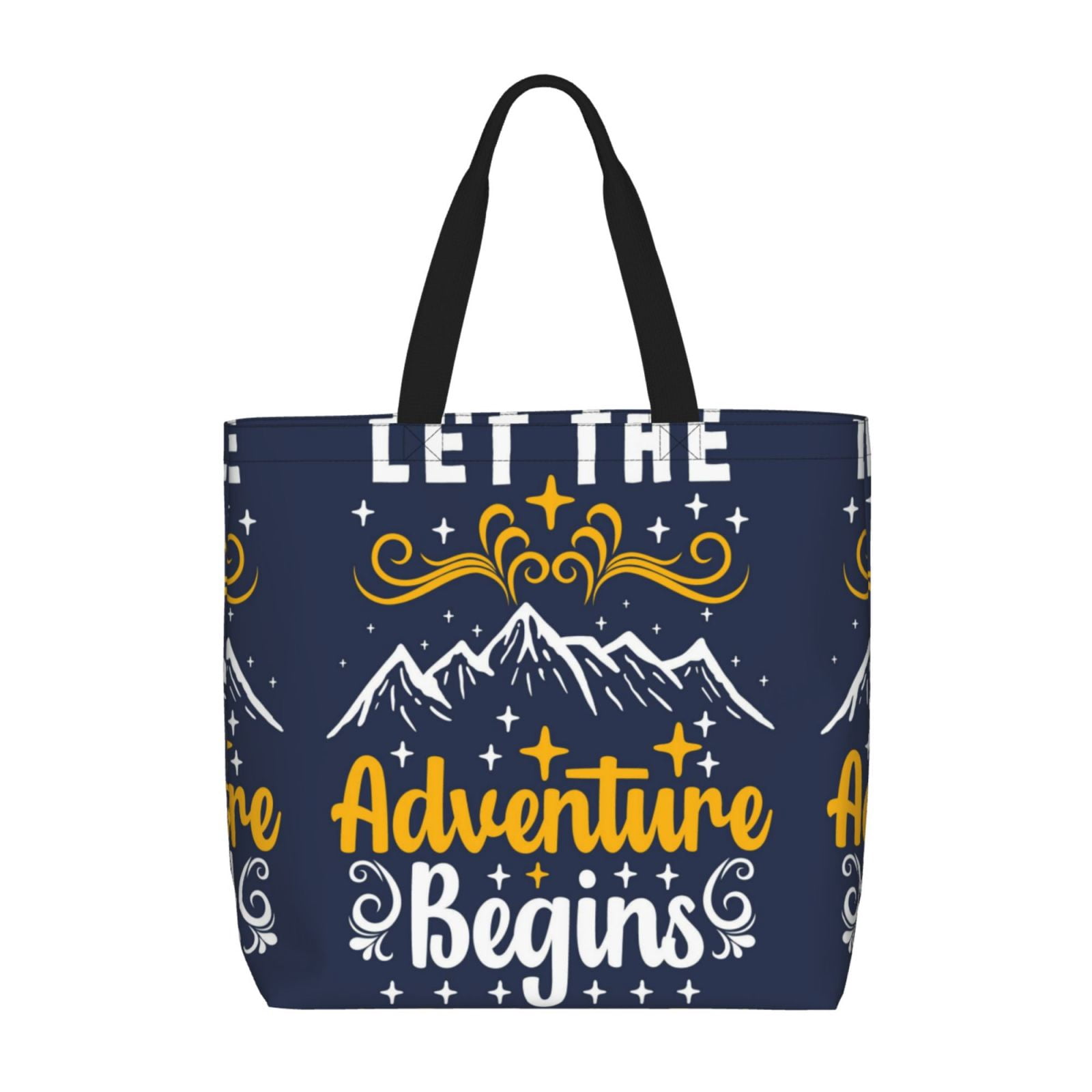 Wlesinzt 'And So The Adventure Begins' Tote Bag – Cute Gift With Pockets For Teacher, Women, Travel, White - View #4