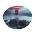 thumbnail image 1 of Kll Lighthouse In A Stormy Sea Round Bar Chair Cushion Cover 12 Inch,Bar Stool Protector With Elastic, Soft Washable, 1 of 7