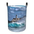 thumbnail image 1 of Kll Lighthouse In Havana Waterproof Foldable Laundry Hamper Bucket With Handles For Storage Bin,Kids Room,Home Organizer (Medium), 1 of 8