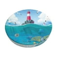 thumbnail image 1 of Kll Lighthouse Sea Port Round Bar Chair Cushion Cover 14 Inch,Bar Stool Protector With Elastic, Soft Washable, 1 of 7