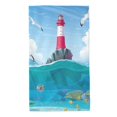 thumbnail image 1 of Kll Lighthouse Sea Port Ultra Absorbent & Soft Hand Towels For Bath, Hand, Face, Gym And Spa-27.5x16in, 1 of 9