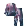 thumbnail image 1 of Kll Lighthouse Waves Torrential Rain Sleepwear Mens Flannel Pajamas,Long Cotton Pj Set, 1 of 9