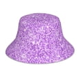 thumbnail image 1 of Kll Lilac Glittering Bucket Hat For Women Men Packable Travel Beach Sun Hat Outdoor Rave Accessories Reflective Fisherman Cap, 1 of 9