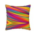 thumbnail image 1 of Kll Lines Multicolored Rainbow Decorative Throw Pillow Covers Velvet Soft For Couch Sofa Bedroom Living Room Outdoor -20"X20", 1 of 8