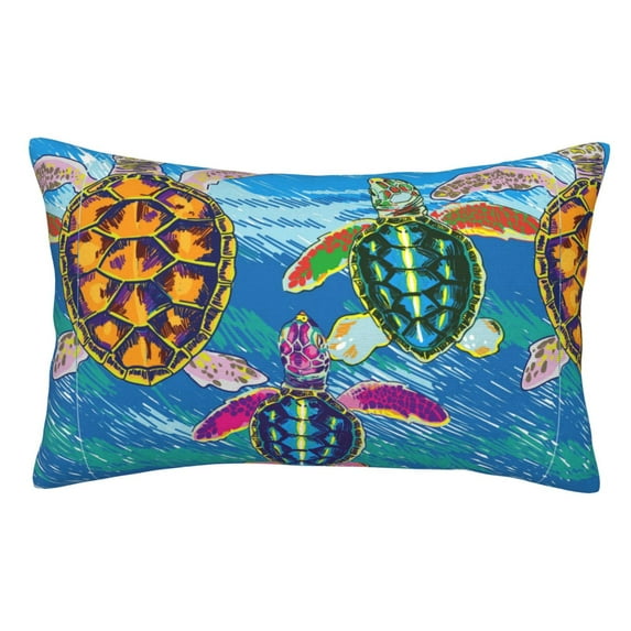 Kll Little Sea Turtles Pillow Covers Envelope Closure,Super Soft And Cozy Fuzzy Fleece Pillow Case Cover 16"X24"