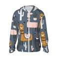 thumbnail image 1 of Kll Llama And Cactus Print Men'S Women’s Upf 50+ Sun Protection Outdoor Hoodie Jacket Long Sleeve Fishing Hiking Performance Shirt- Small, 1 of 8