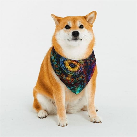 Kll Mandala Colorful Dog Bandanas,Triangle Reversible Pet Scarf For Small Medium Large And Extra Large Dogs-Small