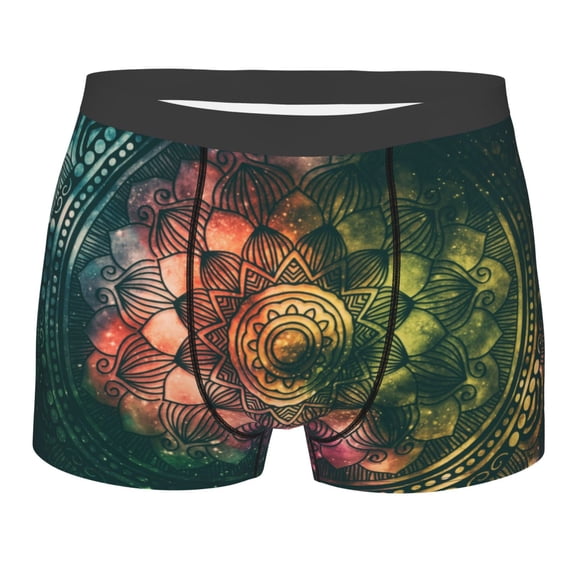 Kll Mandala Men'S Cotton Boxer Briefs Underwear-Medium