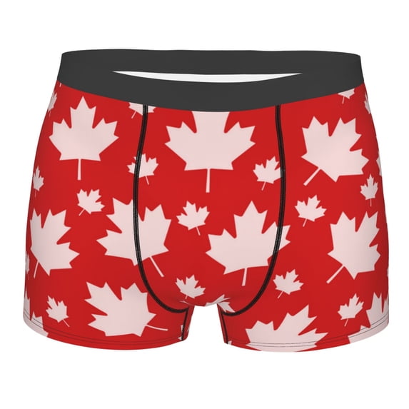 Kll Maple Leaves Men'S Cotton Boxer Briefs Underwear-Large
