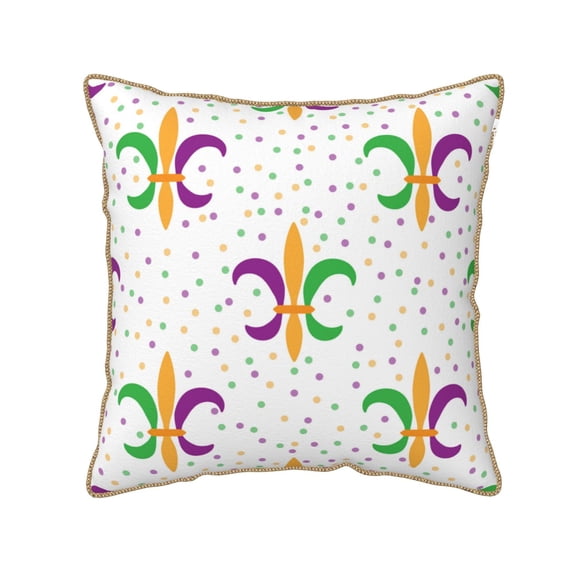Kll Mardi Gras Carnival1 Decorative Throw Pillow Covers Velvet Soft For Couch Sofa Bedroom Living Room Outdoor -18"X18"