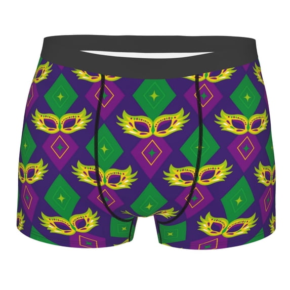 Kll Mardi Gras Carnival3 Men'S Cotton Boxer Briefs Underwear-Large