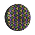 thumbnail image 1 of Kll Mardi Gras Shiny Green Purple Tire Cover,Universal Wheel Tire Cover For Trailer, Rv, Suv, Truck,Camper And Many Vehicle,(17 Inch), 1 of 8