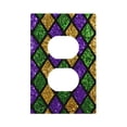 thumbnail image 1 of Kll Mardi Gras Shiny Green Purple Wall Plate,Gloss Finish,Standard Size 1 - 5" X 3", Polycarbonate Thermoplastic,Electric Receptacle Plug Covers, 1 of 8