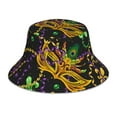 thumbnail image 1 of Kll Mardi Gras Surface Bucket Hat For Women Men Packable Travel Beach Sun Hat Outdoor Rave Accessories Reflective Fisherman Cap, 1 of 9