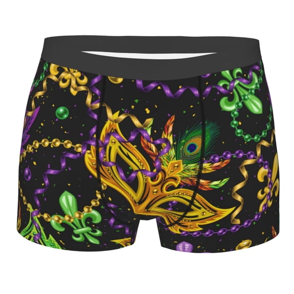Kll Mardi Gras Surface Men'S Cotton Boxer Briefs Underwear-Large