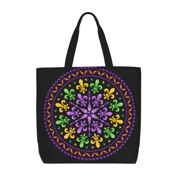 Kll Mardi Gras5 Pattern Aesthetic Tote Bag For Women Beach Bag Shopping Bags Shoulder Bag Reusable Grocery Bags