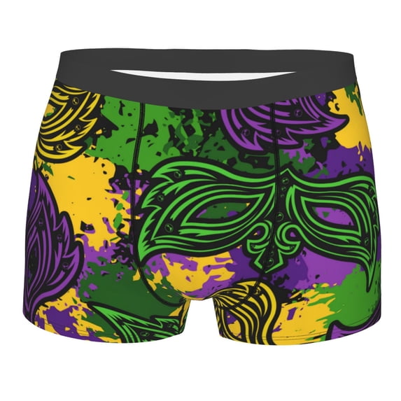 Kll Mardi Gras7 Men'S Cotton Boxer Briefs Underwear-Small