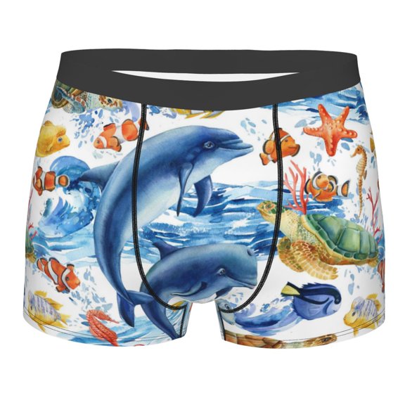 Kll Marine Animals Men'S Cotton Boxer Briefs Underwear-Xx-Large