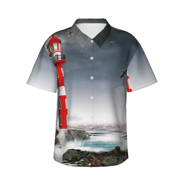 Men's 3D Printed Hawaiian Shirts - Short Sleeve Button Down Beach Shirts In Sizes 2XS-7XL