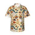 thumbnail image 1 of Kll Men'S Hawaiian Shirt Short Sleeve Button Down Beach Shirts-70s Hippie Style, 1 of 7